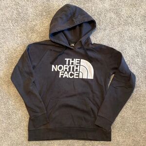 The North Face TNF Women's Hoodie size Medium‎ Black White Graphic Logo GUC
